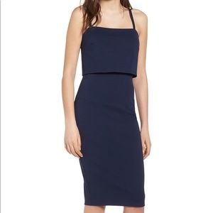 Soprano Popover Midi Body-Con Dress- Navy